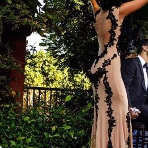 Jovani Nude & Black Evening Gown